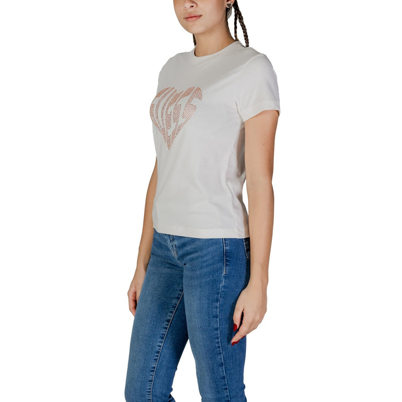 Guess Active Damen Kurzarm T-Shirt Weiß mit Druck
