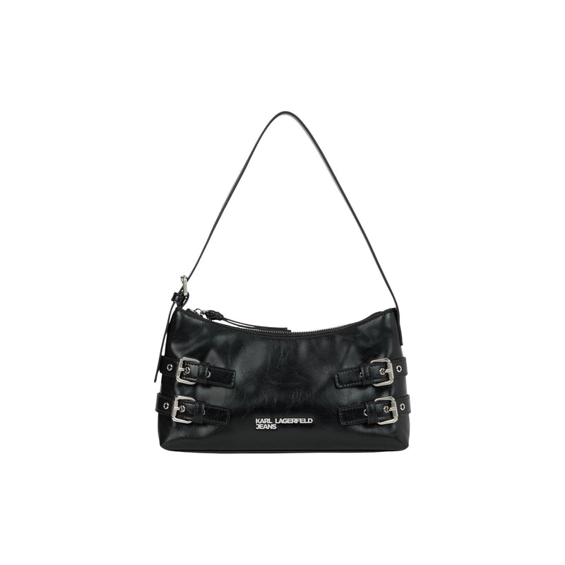 Karl Lagerfeld Schwarze Tasche mit Reißverschluss und Innentaschen