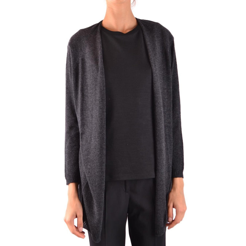 Woolrich Damen Grauer Langer Cardigan aus Kaschmir-Woll-Mischung