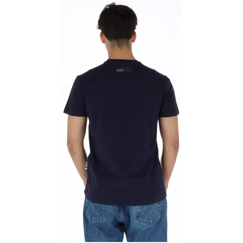 Plein Sport Herren Blau Print T-Shirt Rundhalsausschnitt Kurzarm
