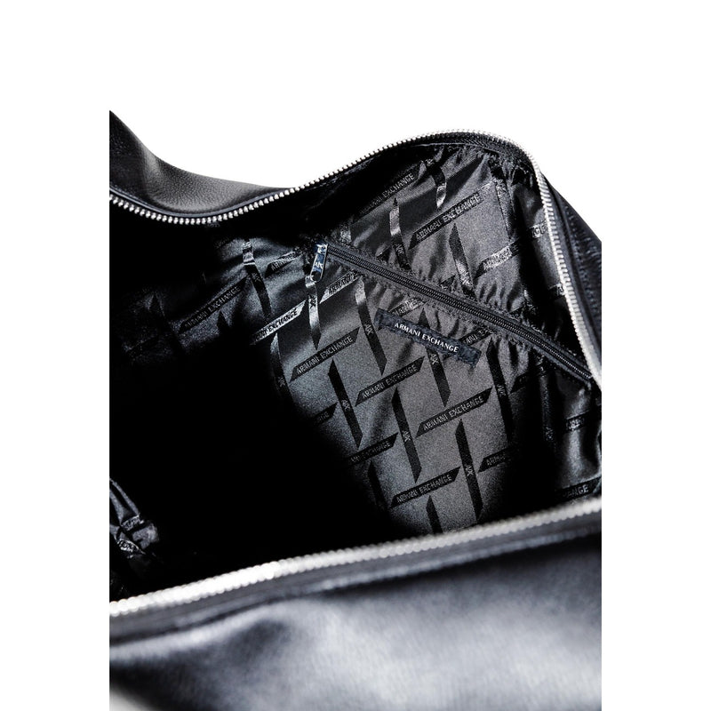 Armani Exchange schwarze Polyester-Handtasche mit Reißverschlusstasche