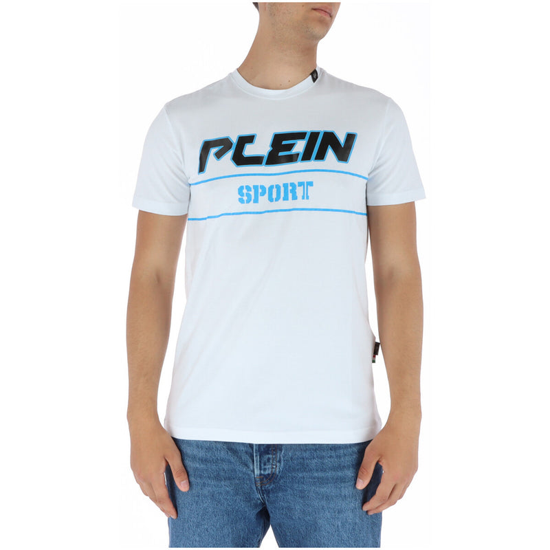 Plein Sport Herren Weißes Kurzarm T-Shirt mit Druck