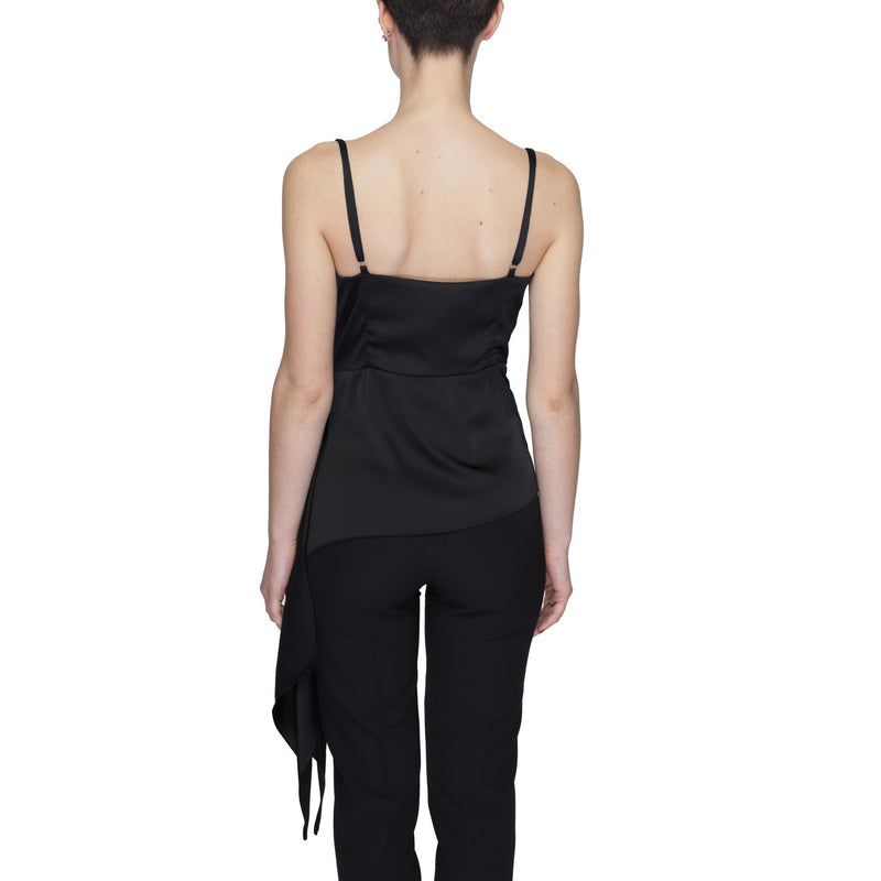 Schwarzes Silence Damen Tank Top mit Sweetheart Ausschnitt