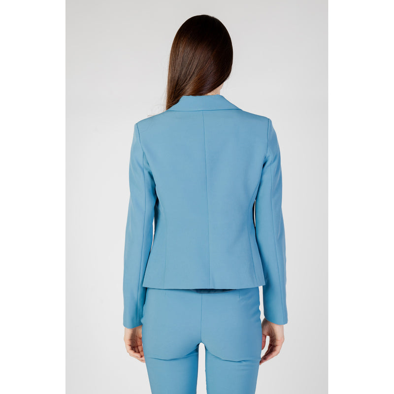 Rinascimento Türkisfarbener Blazer mit Knopf und Reverskragen