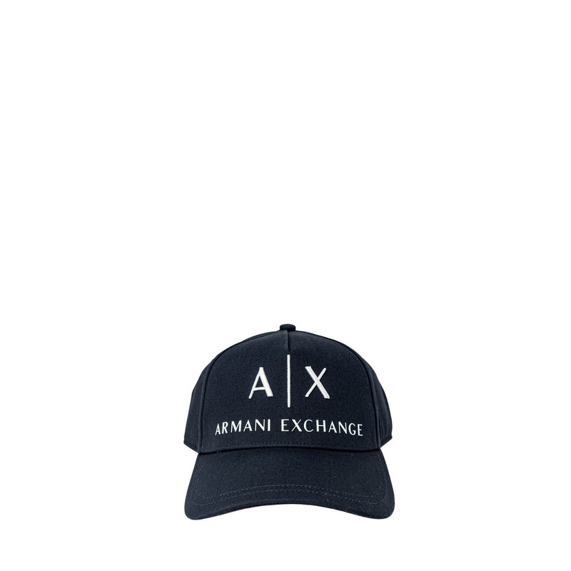 Armani Exchange Blaue Baumwollmütze mit Schnalle