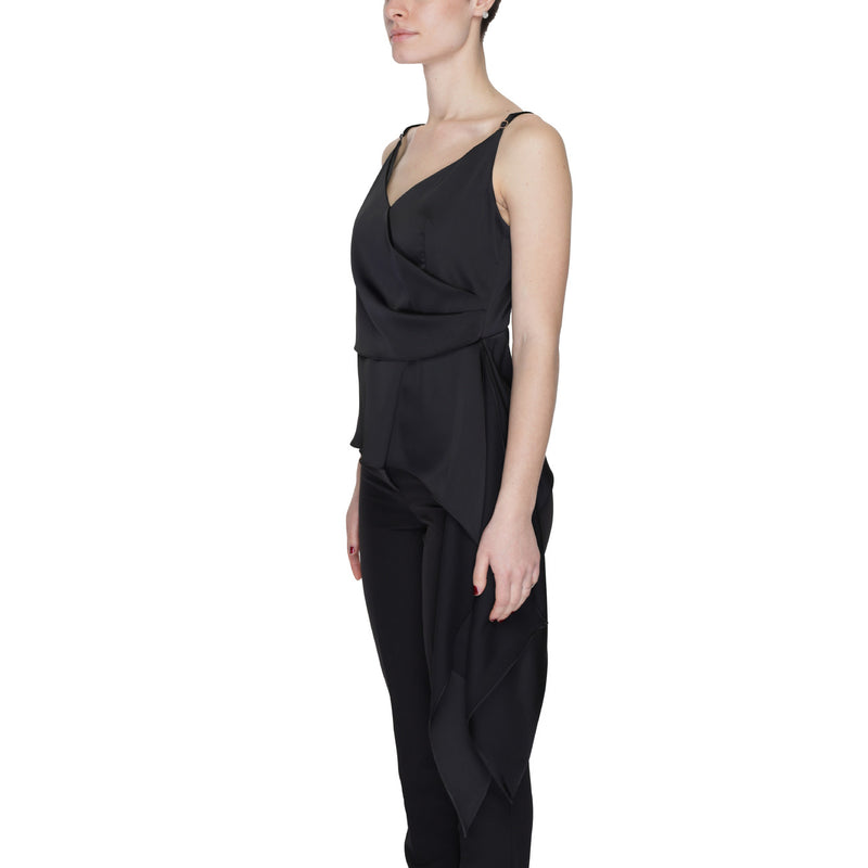 Schwarzes Silence Damen Tank Top mit Sweetheart Ausschnitt