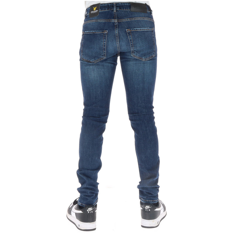 Lyle & Scott Blaue Herrenjeans mit Abnutzungseffekt