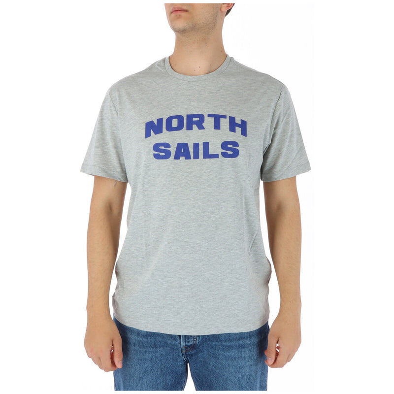 North Sails Herren T-Shirt mit grauem Rundhalsausschnitt aus Baumwolle