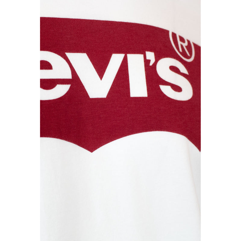 Levi's Herren Weißes Langarm T-Shirt aus Baumwolle mit Druck