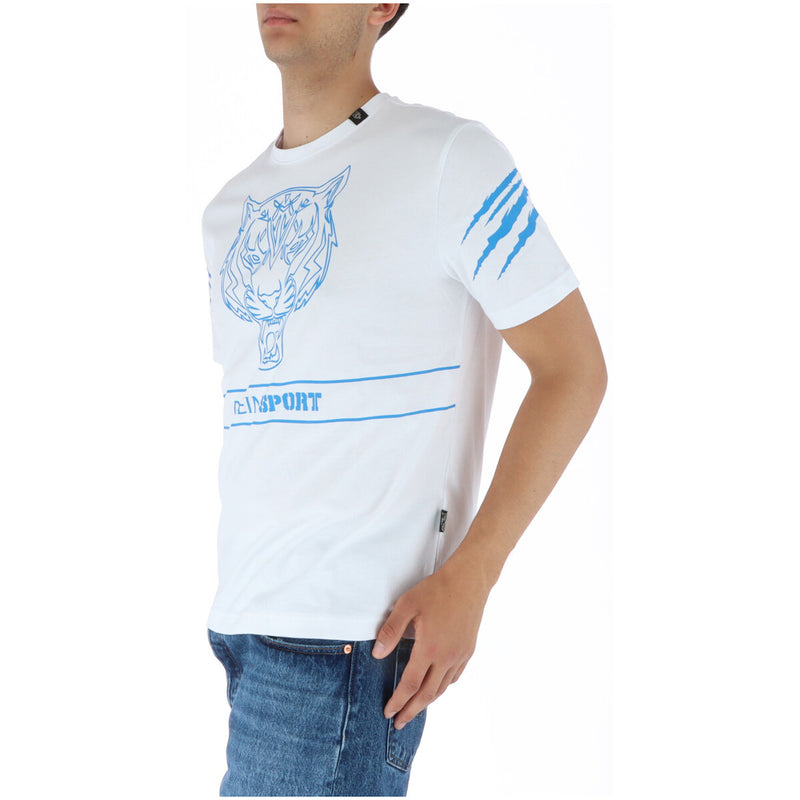 Plein Sport Herren T-Shirt mit Rundhalsausschnitt und kurzen Ärmeln in Weiß