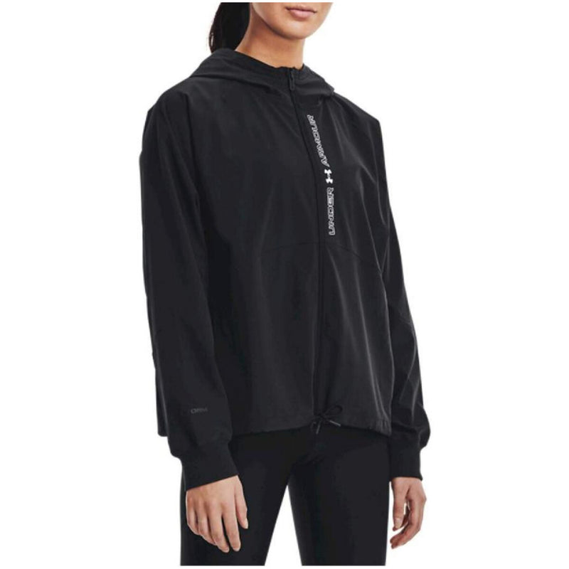 Under Armour Damen Schwarzer Kapuzenblazer mit Reißverschluss und Taschen