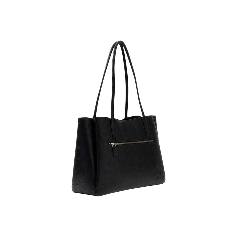 Raten Sie: Schwarze Polyurethan-Handtasche mit mehreren Taschen