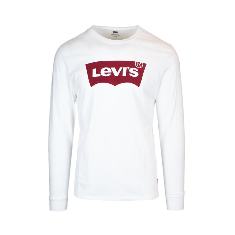 Levi's Herren Weißes Langarm T-Shirt aus Baumwolle mit Druck