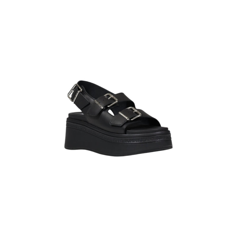 Tommy Hilfiger Schwarze Leder Keilschuhe für Frauen