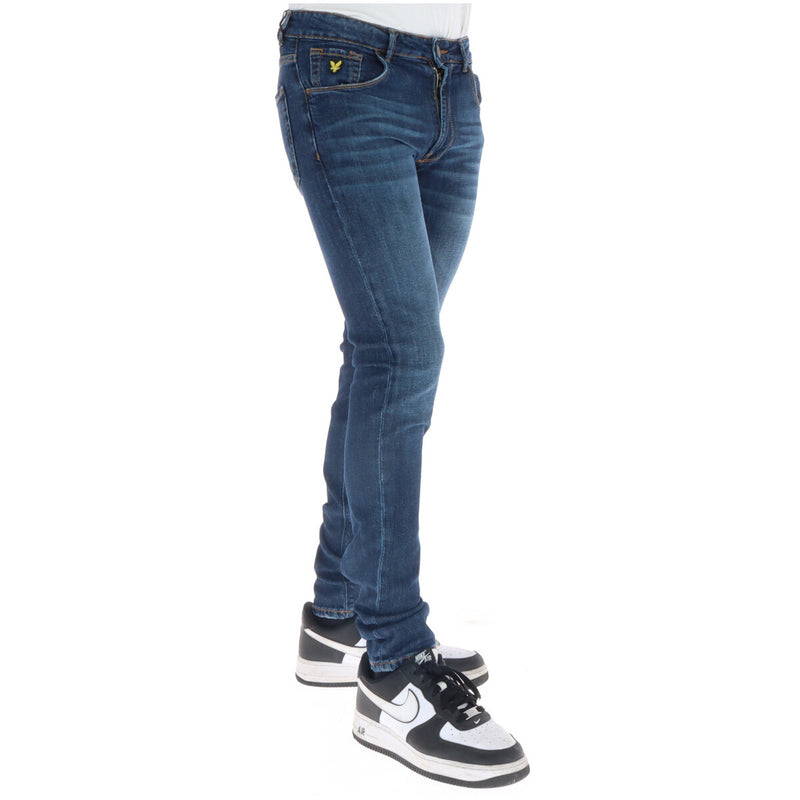 Lyle & Scott Blaue Herrenjeans mit Abnutzungseffekt