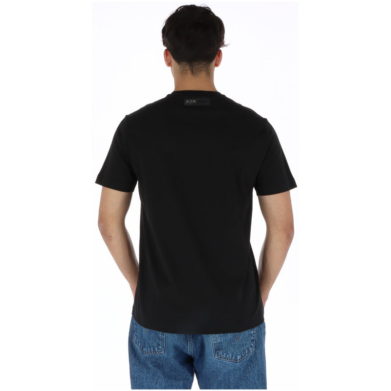 Plein Sport Schwarz Bedrucktes Herren T-Shirt 100% Baumwolle