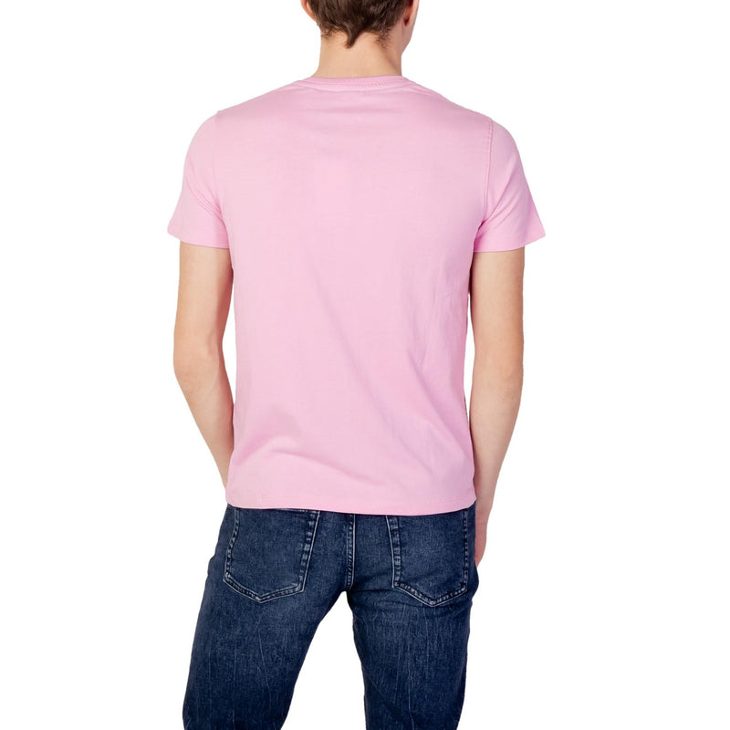 U.S. Polo Assn. Herren T-Shirt in Rosa mit Polka Dot-Muster