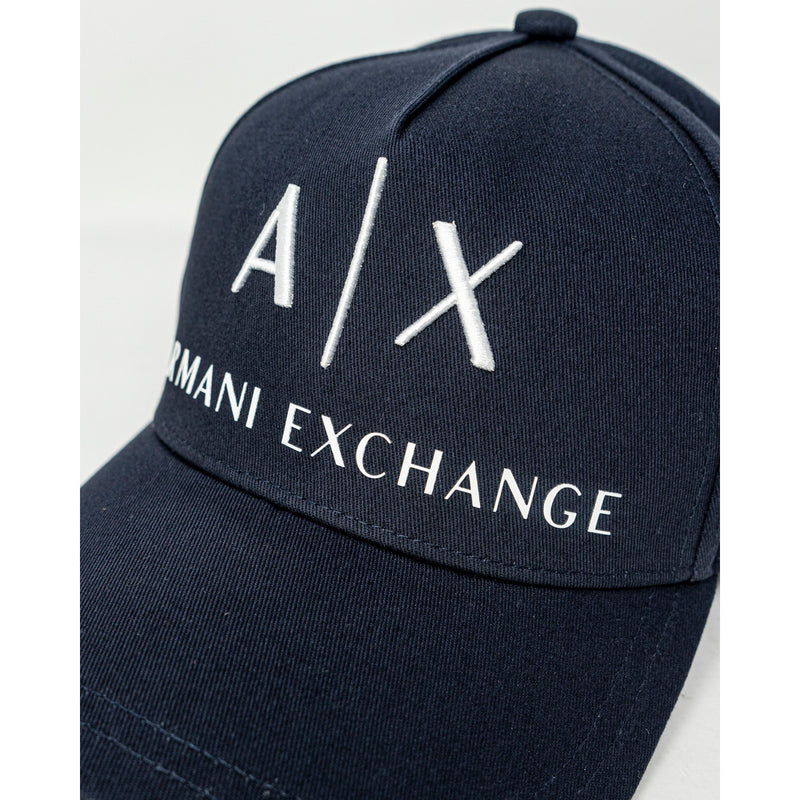 Armani Exchange Blaue Baumwollmütze mit Schnalle