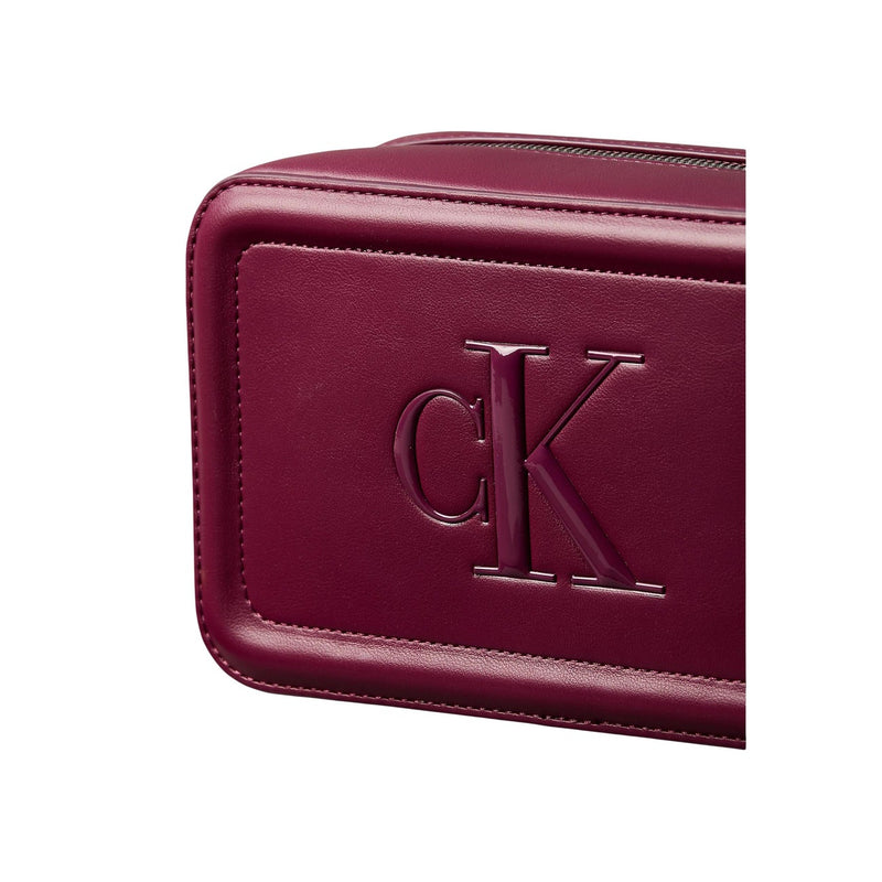 Calvin Klein Bordeaux-Polyurethan-Reißverschluss-Tasche mit Innentaschen
