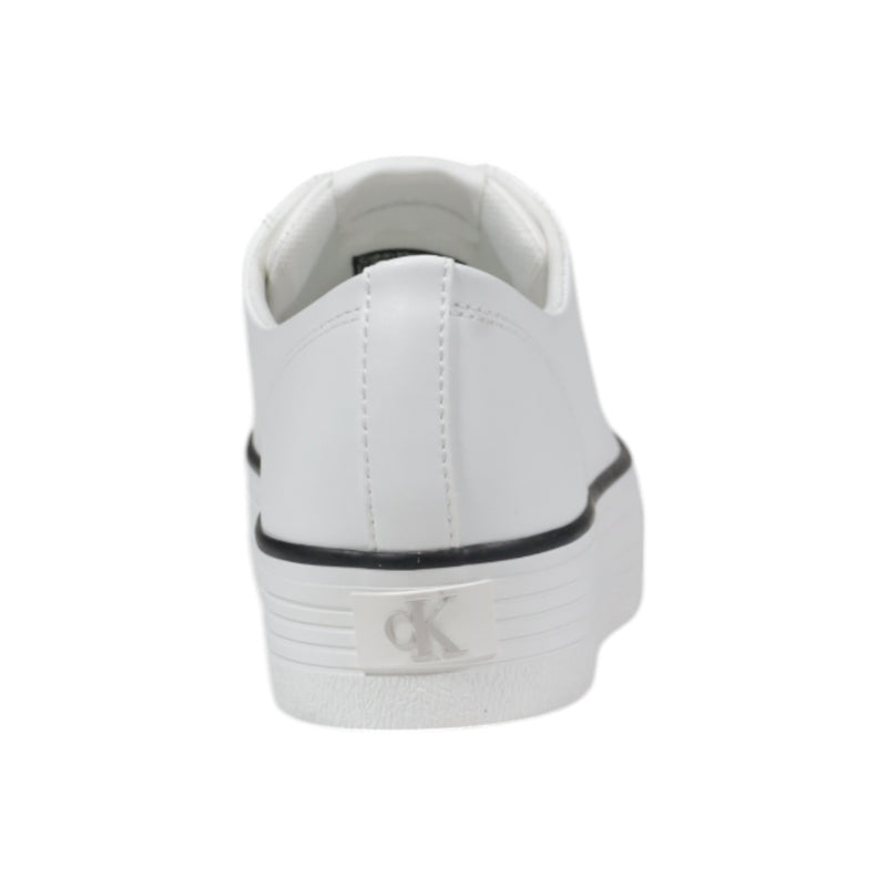 Calvin Klein Jeans Damen Weiß Leder Turnschuhe