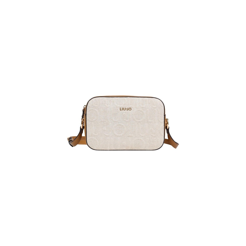 Liu Jo Beige Baumwoll-Leinen-Schultertasche mit Reißverschluss