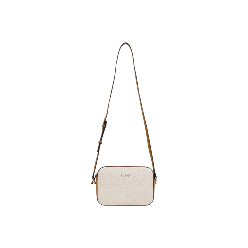 Liu Jo Beige Baumwoll-Leinen-Schultertasche mit Reißverschluss